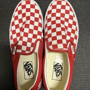 Vans Slip-On Checkerboard Skate Shoe - Chili Pepper